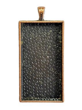 🔥$1 Clearance Red Coppertone Rectangle Cabochon Pendant Tray 50mm x 28mm (1pc)